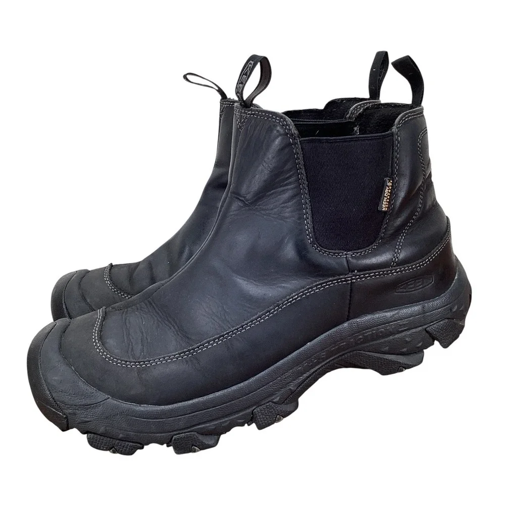 KEEN Anchorage Chelsea Boots Mens Sz 10 Black Waterproof 1013808